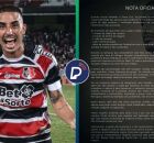 Thiago Galhardo divulga nota explicando sa&iacute;da do Santa Cruz.