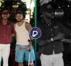 Jess&eacute; Aguiar e Neymar durante festa de natal do craque.
