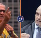 Pastor Silas Malafaia em manifesta&ccedil;&atilde;o e Alexandre de Moraes, ministro do STF.