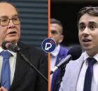 Ministro do STF Gilmar Mendes e o deputado federal Nikolas Ferreira.