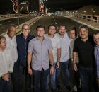Prefeito do Recife, Jo&atilde;o Campos, com aliados pol&iacute;ticos na libera&ccedil;&atilde;o da Ponte Girat&oacute;ria.