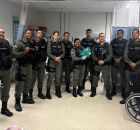 Policiais militares no Hospital Bar&atilde;o de Lucena, no Recife.