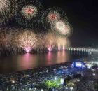 R&eacute;veillon na praia de Copacabana.