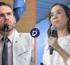 Vereador Eduardo Moura e secret&aacute;ria Mar&iacute;lia Dantas.