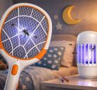 L&acirc;mpada de LED e Raquete de Insetos 