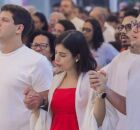 Prefeito Jo&atilde;o Campos, deputada Tabata Amaral e vice prefeito Victor Marques.