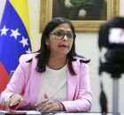 Delcy Rodr&iacute;guez, presidente interina da Venezuela.
