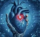 Ilustra&ccedil;&atilde;o de cora&ccedil;&atilde;o com intelig&ecirc;ncia artificial