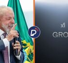 Lula e o logo do Grok.