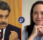 Nicol&aacute;s Maduro, presidente da Venezuela e l&iacute;der da oposi&ccedil;&atilde;o, Mar&iacute;a Corina Machado.