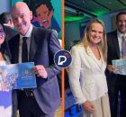 Michele Collins apresenta Arena da Inclus&atilde;o ao presidente da FIFA.