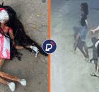 Mirella Almeida encontra boneca ensanguentada com mensagem amea&ccedil;adora.