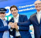 Presidente Lula, Ministro S&iacute;lvio Costa Filho e o vice-presidente Geraldo Alckmin