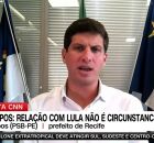 Prefeito do Recife detalhou em entrevista &agrave; CNN Brasil quando vai apresentar as candidaturas da Frente Popular de Pernambuco para governo, Senado e Assembleia Legislativa.