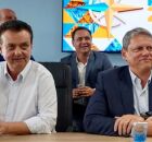 Gilberto Kassab e Tarsicio de Freitas em posse no Governo de S&atilde;o Paulo.