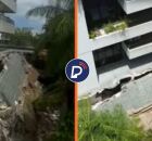 Marquise de pr&eacute;dio residencial desaba na Zona Norte do Recife