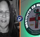 Professora que foi encontrada morta dentro de casa, na Mata Sul de Pernambuco e fachada do IML.