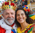 Deputada Rosa Amorim (PT) ao lado de Lula em imagem gerada por I.A.