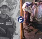 Policial militar que morreu ap&oacute;s acidente e estado da viatura da PMPE.