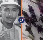 Hudson Wanderson, suspeito de tr&aacute;fico que foi morto e policiais carregando o meliante.