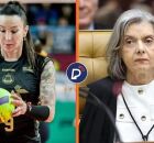 Jogadora de v&ocirc;lei trans, Tiffany Abreu, e ministra C&aacute;rmen L&uacute;cia, do STF.