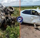 Resultado da colis&atilde;o entre ve&iacute;culos na BR-316, em Pernambuco.