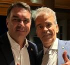 Fl&aacute;vio Bolsonaro e o coronel Alberto Feitosa.