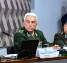 Generais Anisio David e Flavio Marcus Lancia, durante sabatina na CCJ do Senado