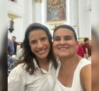 Governadora Raquel Lyra ao lado da prefeita de Igarassu, Elcione Ramos.