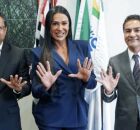 Gracyanne Barbosa, ex-BBB, em evento de filia&ccedil;&atilde;o no Republicanos.