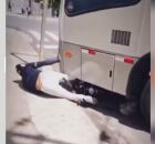 Motociclista &eacute; atropelado por motorista de &ocirc;nibus.