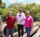 Prefeita Elcione e secret&aacute;rio C&eacute;sar Ramos realizam vistoria em obras. 