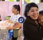 Roberta Miranda comprando todas as pipocas de vendedora no Carnaval do Recife.