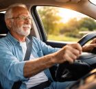 Aposentado dirigindo Carro 