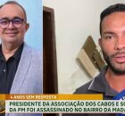 Entrevista concedida ao programa Cidade Alerta, da TV Guararapes