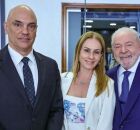Alexandre e Viviane de Moraes ao lado de Lula