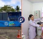 Unidade m&oacute;vel da Carreta da Mulher Pernambucana e atendimento.