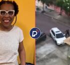 M&eacute;dica cirurgi&atilde; Andr&eacute;a Marins Dias e momento em que policiais abordam o carro da v&iacute;tima.