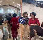 Momento em que cozinheiro foragido &eacute; preso em shopping.