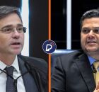 Ministro do STF Andr&eacute; Mendon&ccedil;a e presidente do Senado Davi Alcolumbre.