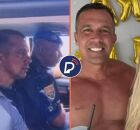 Tenente-coronel sendo preso e foto dele ao lado da esposa PM, que foi achada morta.