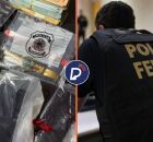 Materiais apreendidos pela PF e agente da corpora&ccedil;&atilde;o durante opera&ccedil;&atilde;o.