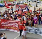 Servidores do Recife em ato na capital pernambucana.