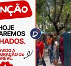 Comunicado do Sindicato dos Servidores do Recife sobre deflagra&ccedil;&atilde;o de greve e protesto em frente da C&acirc;mara.