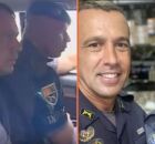 Tenente-coronel sendo preso e ele ao lado da esposa PM, que morreu.