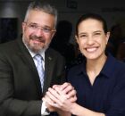 William Brigido ao lado da governadora Raquel Lyra durante sua filia&ccedil;&atilde;o ao PSD.