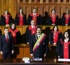 Nicol&aacute;s Maduro e ju&iacute;zes no Tribunal Supremo de Justi&ccedil;a