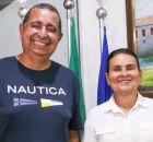 Amaury Henrique e professora Elcione Ramos.