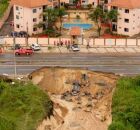 Cratera em Aquiraz, na Grande Fortaleza.