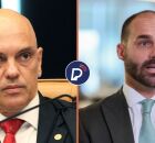 Ministro Alexandre de Moraes e o ex-deputado Eduardo Bolsonaro